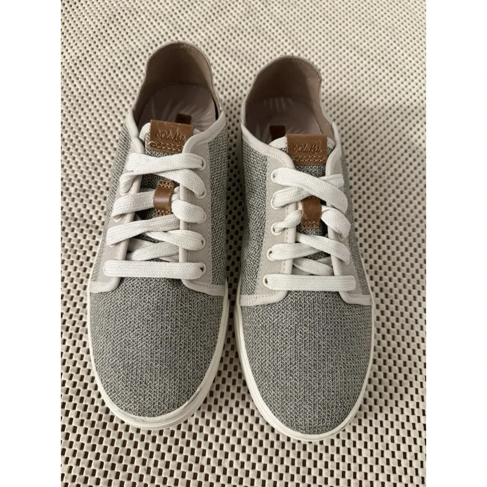 Olukai Sneakers Women 8 38 Pehuea Li Fabric Mesh Convertible Fold Down Heel Grey